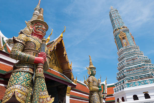 istock Giant  statue and thai art architecture in Wat Prakaew 594478848