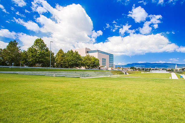 istock National and University Library in Zagreb, Croatia 594478922