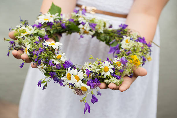 Midsummer in Sweden Midsummer in sweden, flowers and child summer solstice stock pictures, royalty-free photos & images