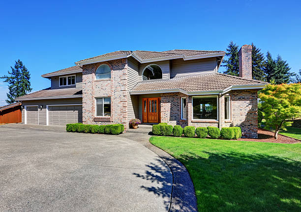 istock Luxury Brick house with beautiful curb appeal 594481740
