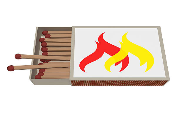 istock Matchbox With Matches Isolated On A White Background, 3d illustration 594485034