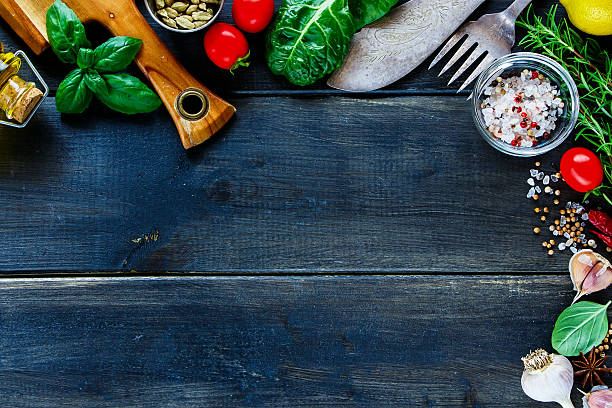 istock Fresh vegetables and seasoning 594488892