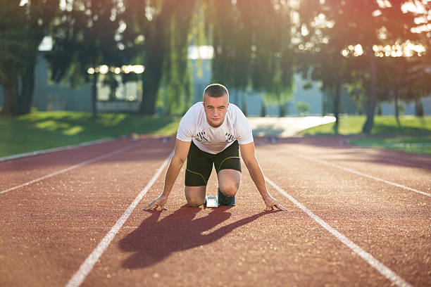 istock Detailed view of a sprinter getting ready to start. 594489110