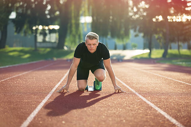 istock Detailed view of a sprinter getting ready to start. 594489236