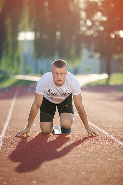 istock Detailed view of a sprinter getting ready to start. 594489498