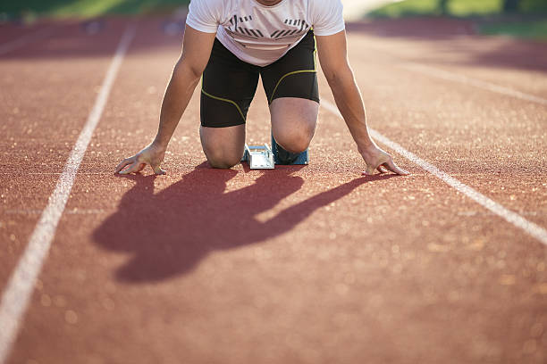 istock Detailed view of a sprinter getting ready to start. 594489516