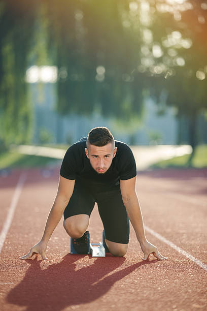 istock Detailed view of a sprinter getting ready to start. 594489548