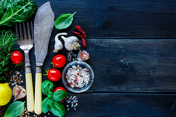istock Fresh vegetables and seasoning 594489978
