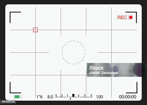 White Camera Focusing Screen Stock Illustration - Download Image Now - Grid Pattern, Camera - Photographic Equipment, Home Video Camera