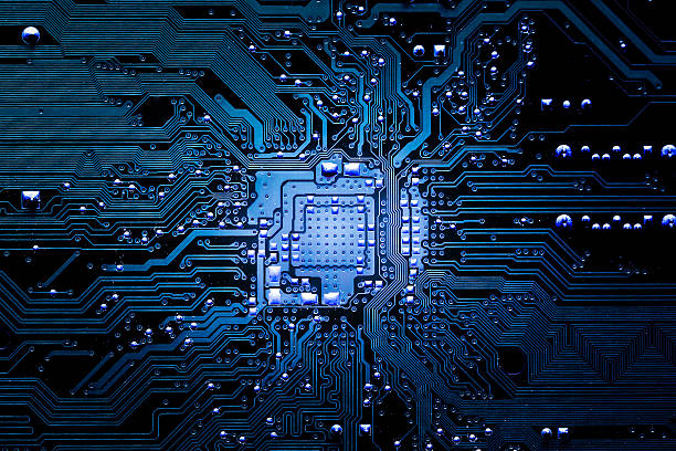 zbliżenie elektronicznej płytki drukowanej - electronics industry circuit board computer chip engineering zdjęcia i obrazy z banku zdjęć