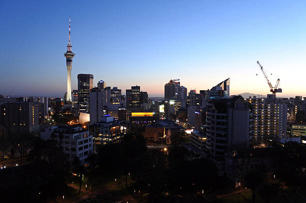 istock Auckland financial center skyline at dusk light 594907814