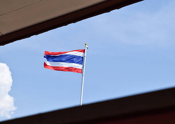istock Thai National flag on sky background 594908196
