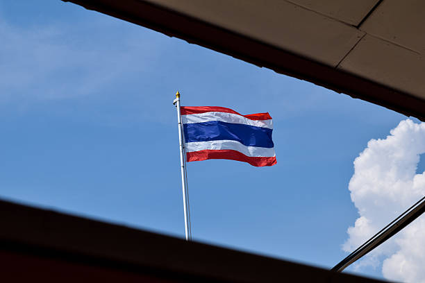 istock Thai National flag on sky background 594908214