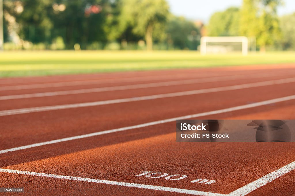 Red race track with numbers. Artificial Stock Photo