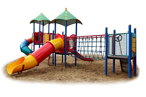 Colorful playground for children isolated on white