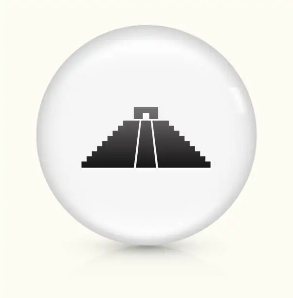 Vector illustration of Native American Pyramid icon on white round vector button
