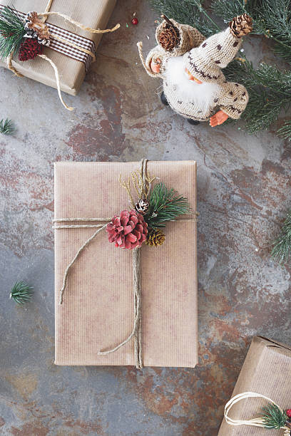 istock Christmas background with presents and Santa Claus 594914716