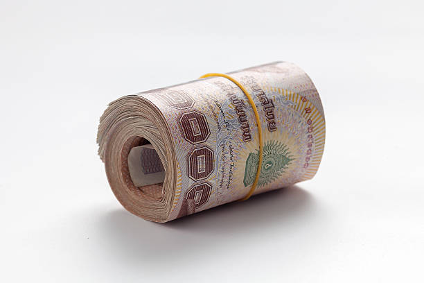 istock Thai banknote on white background still life 594915138