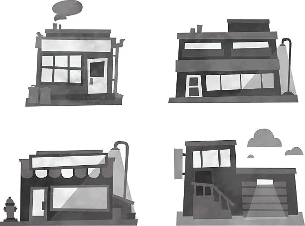 Vector illustration of Set of Store fronts