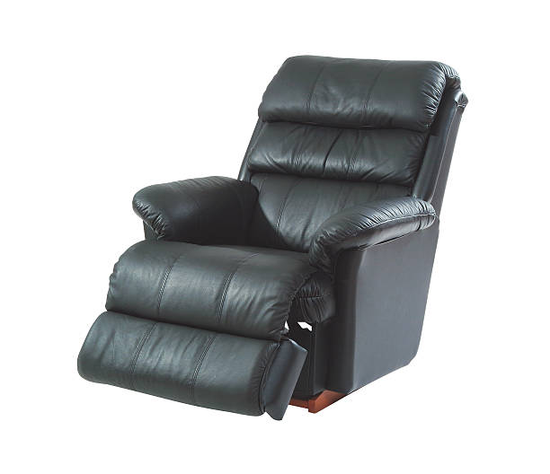 sessel isoliert - armchair chair leather black stock-fotos und bilder