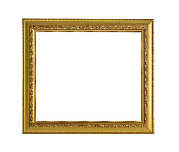 istock Gold frame Elegant vintage Isolated on white background 594918838