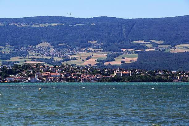 istock yverdon les bains - view from the beach 594922512