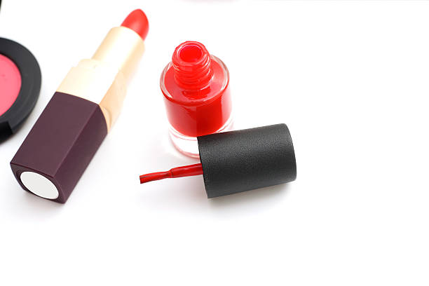 istock Makeup Cosmetics with Vintage Roses on White Background, Flat Lay 594926438