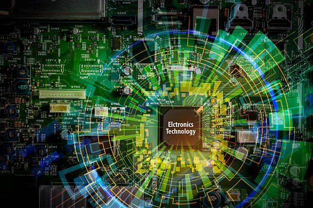 electric circuit board and technological abstract pattern