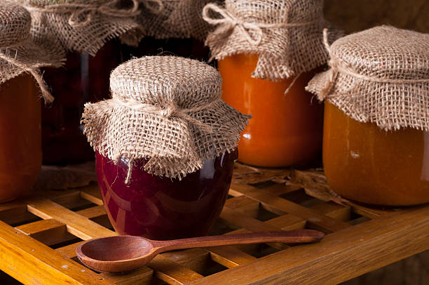 istock Jars of homemade jam. 594934300