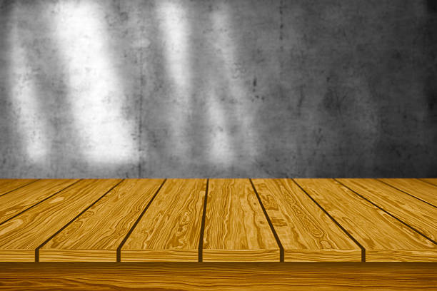 istock Wooden shelf and defocused background 594934548