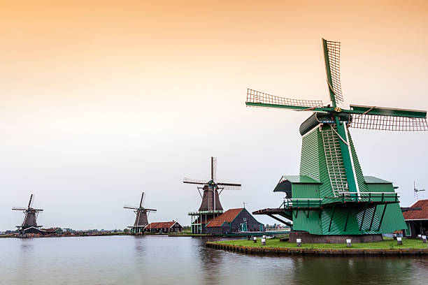 istock Old, wooden windmills in The Netherlands 594935046