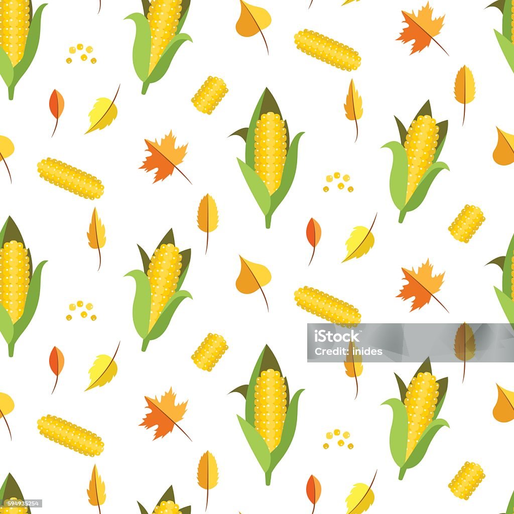 Pattern Maize Design Corn Seamless Pattern Vector Illustration Maize Ear Or Cob Stock ...