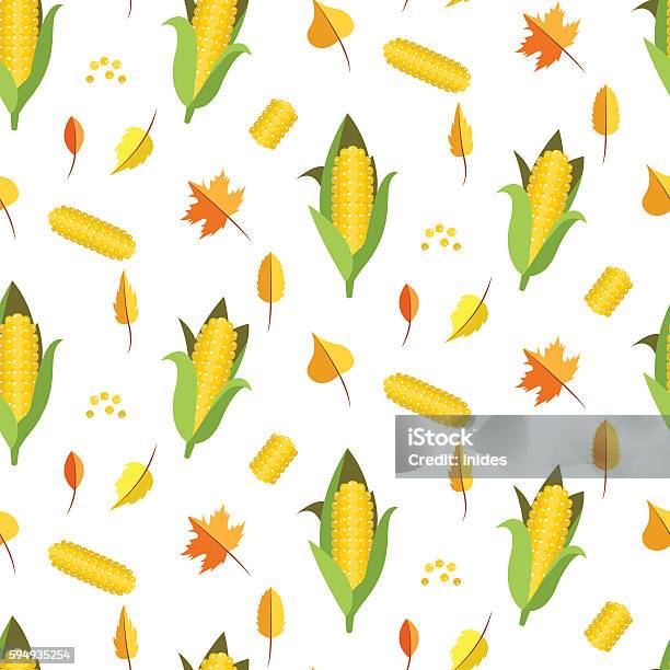 Simple Maize Pattern Corn Seamless Pattern Vector Illustration Maize Ear Or Cob Stock ...