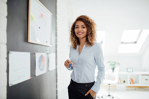 istock Latina Businesswoman Writing Schedule. 594935322