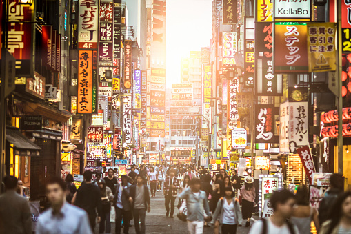 Sunset at Shinjuku , Tokyo - Japan.