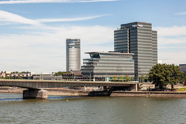 Lanxess Building in Cologne, Germany Cologne, Germany - Aug 7, 2016: Lanxess Group headquarters building at the Rhine river in Cologne, Germany bayer schering pharma ag photos stock pictures, royalty-free photos & images