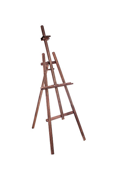 istock Brown wooden easel isolated on a white background 594939114