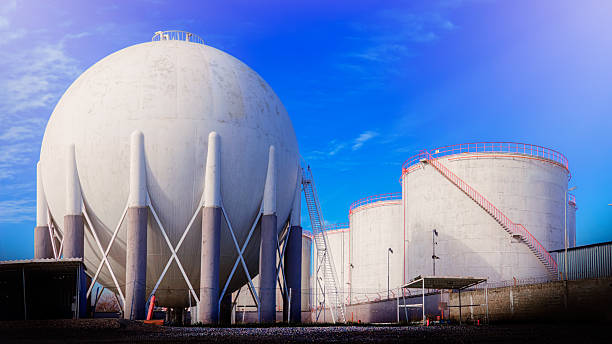 istock petroleum storage tanks on petrochemical area 594940926