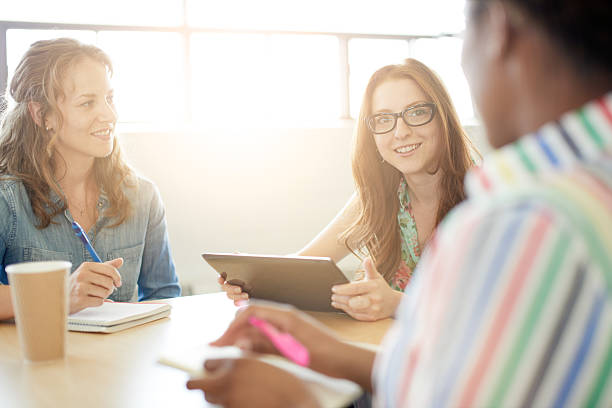 Unposed group of adult student in an open concept  class
