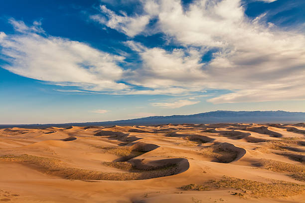 красивый вид на пустыню сахара. - desert landscape morocco sand dune стоковые фото и изображения