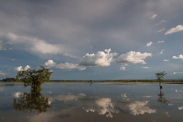 istock Reservoir  construction and maintenance Asia. Clean water projec 594942908