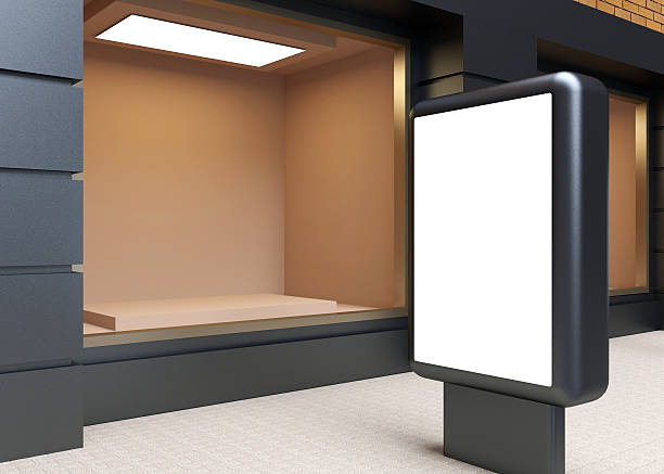 istock Shop in the old house. Billboard. 3d rendering 594943988