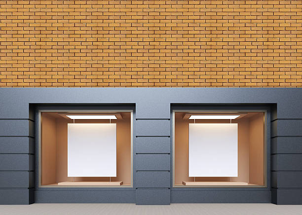 istock view of the store facade. 3d rendering 594944460