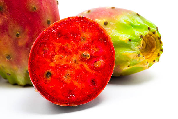 istock Fresh mature Prickly pears isolated on white background. 594945198