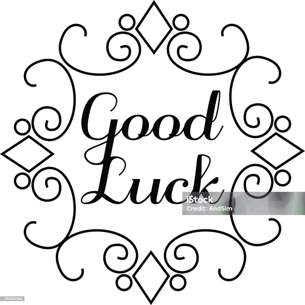 Chữ May Mắn Trong Khung Vẽ Tay Hình minh họa Sẵn có - Tải xuống ...