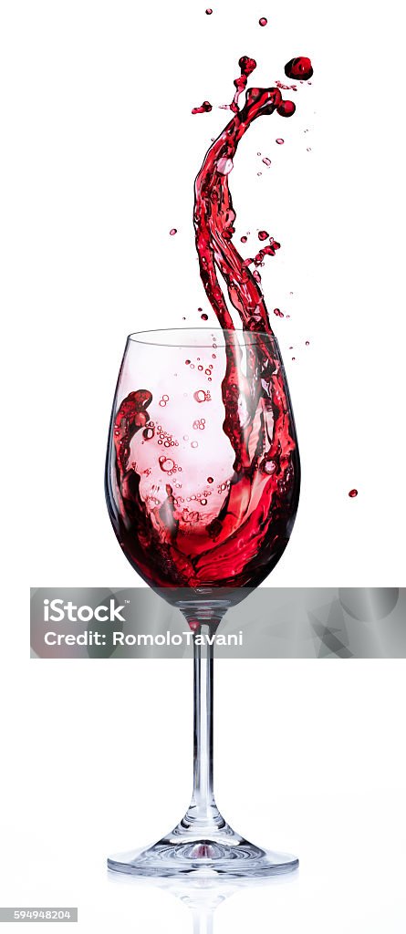 Red Wine Splashing In Glasses Red Wine In Swirling On White Wine Stock Photo