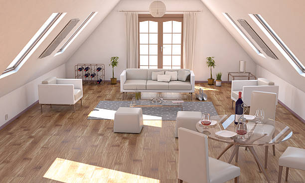 istock Attic Living Room In Loft Apartment 594948788