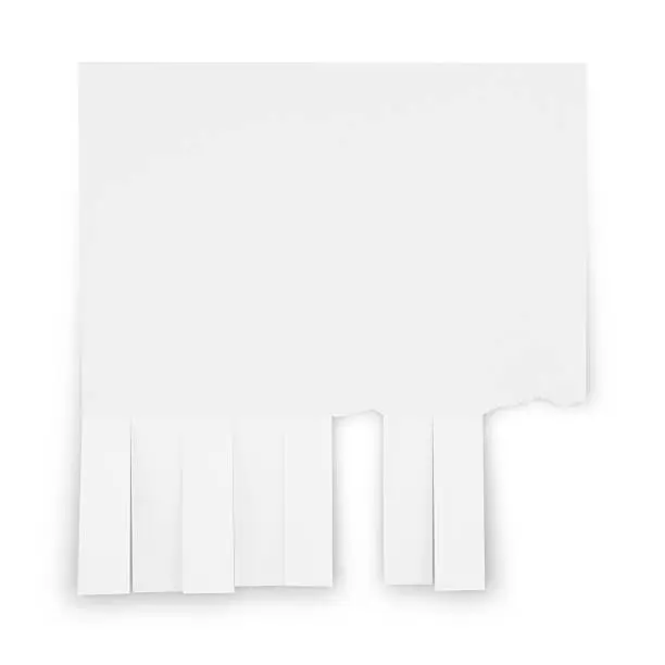 Bulletin Board Ad with torn off phone number strips isolated on white (excluding the shadow)