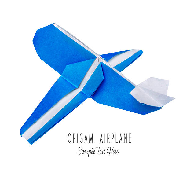 istock Origami blue airplane 595097338