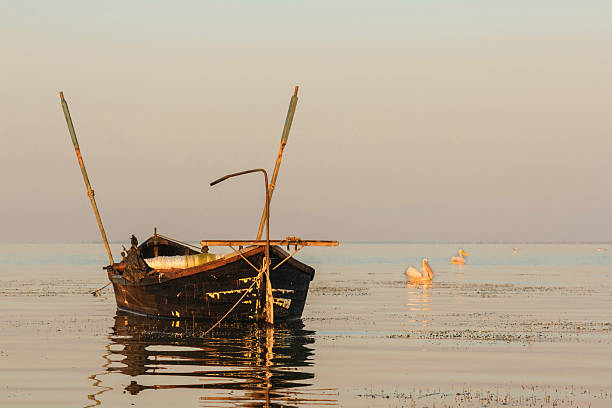 istock Old fishing boat 595100208